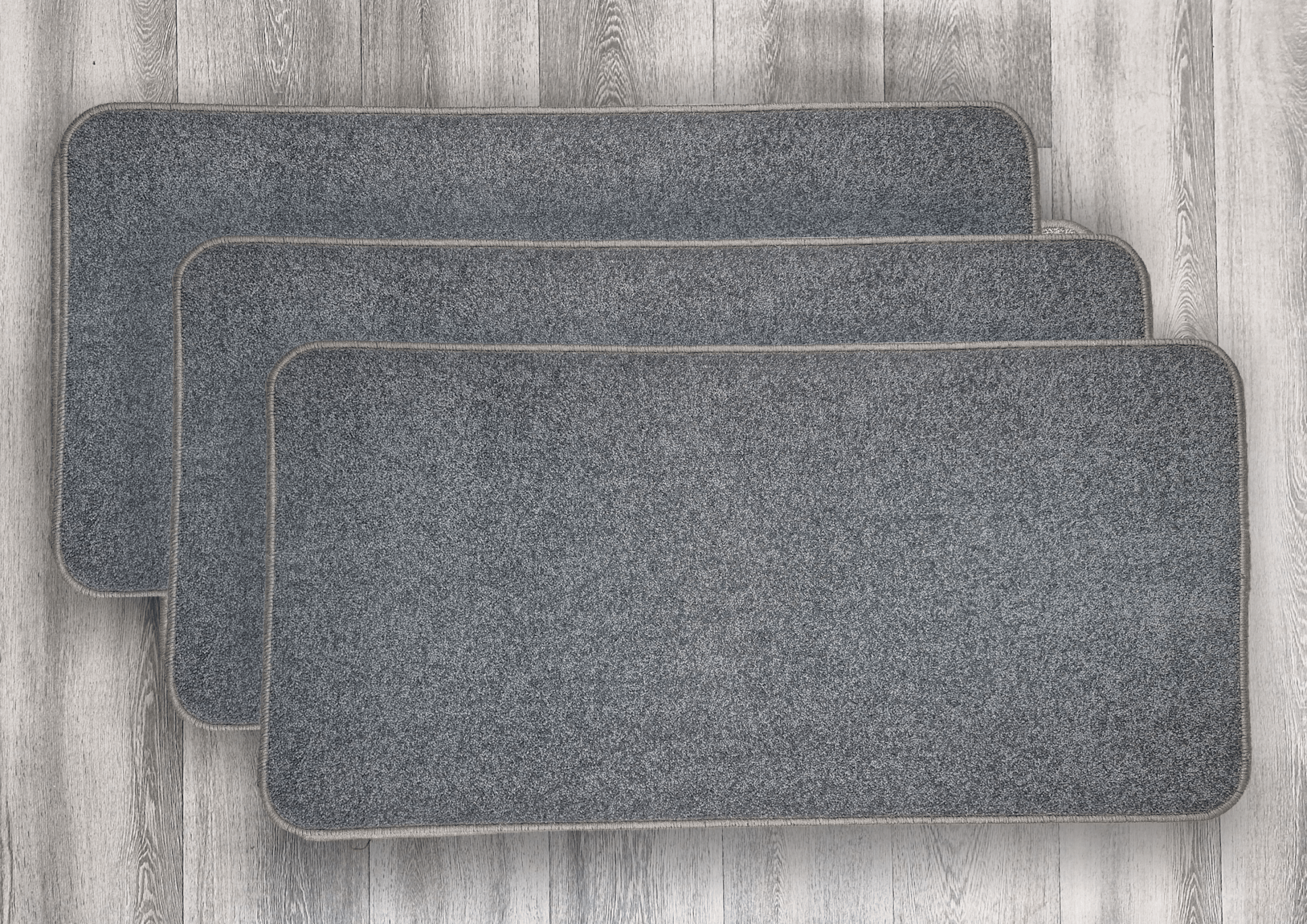 Cut Pile 100% Wool Fibre Lovely Medium Grey Scatter Mats: Standard Sizes