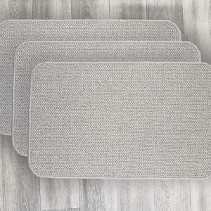 Loop Pile 100% Wool Fibre Lovely Snow Grey Scatter Mats: Standard Sizes
